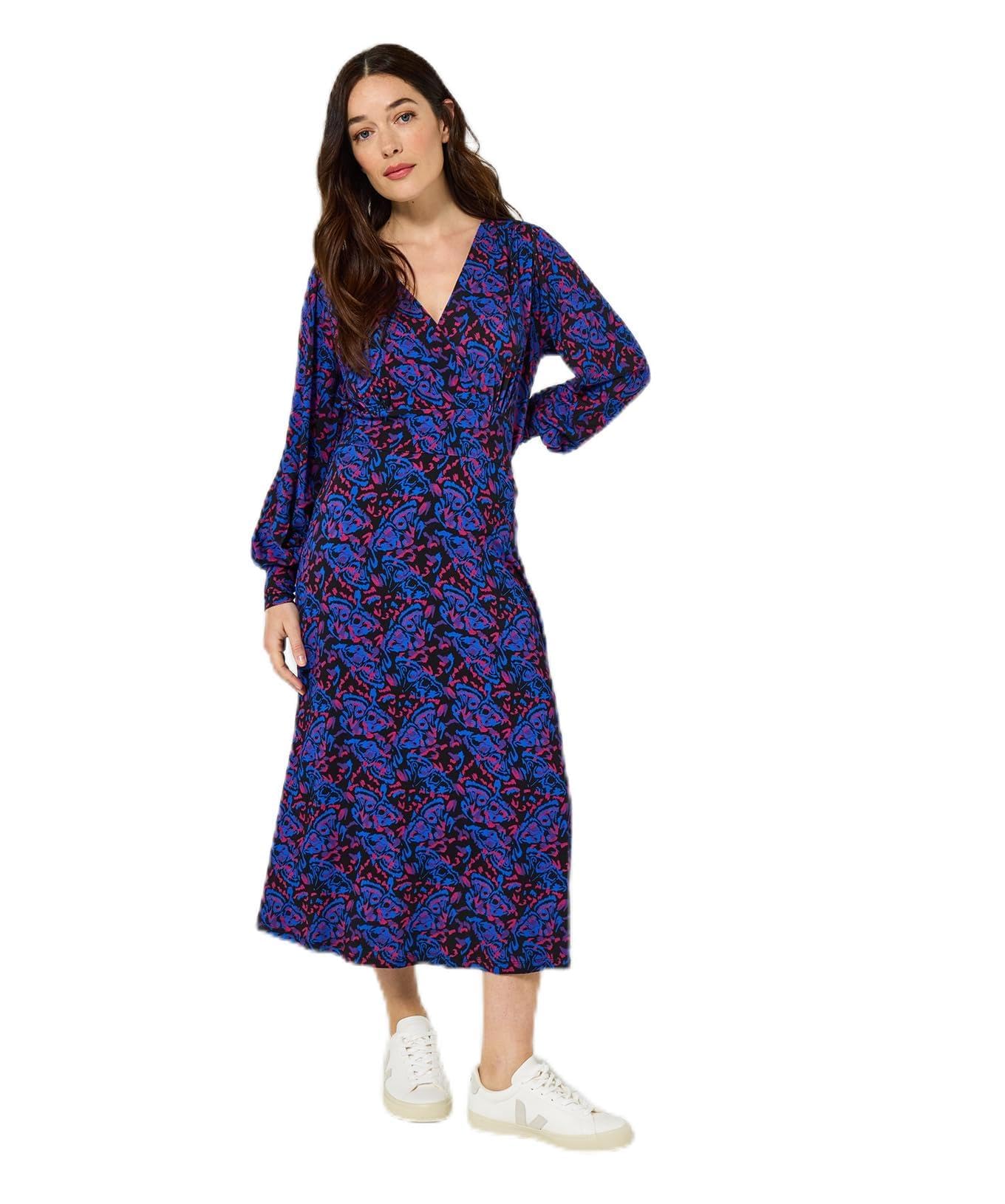 Joe Browns Women's Butterfly Print Jersey Midi Dress in Black | Size: 10