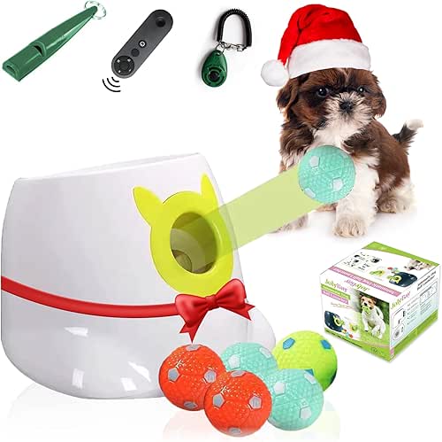 Automatic Small Dog Ball Launcher - Remote Control Interactive Fetch