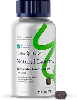 Senna Laxative, 150 Tablets, Natural Vegetable Ingredients, Day and Overnight Bowel Relief for Constipation, Bloating, Irregularity, Comparable to Senokot-S