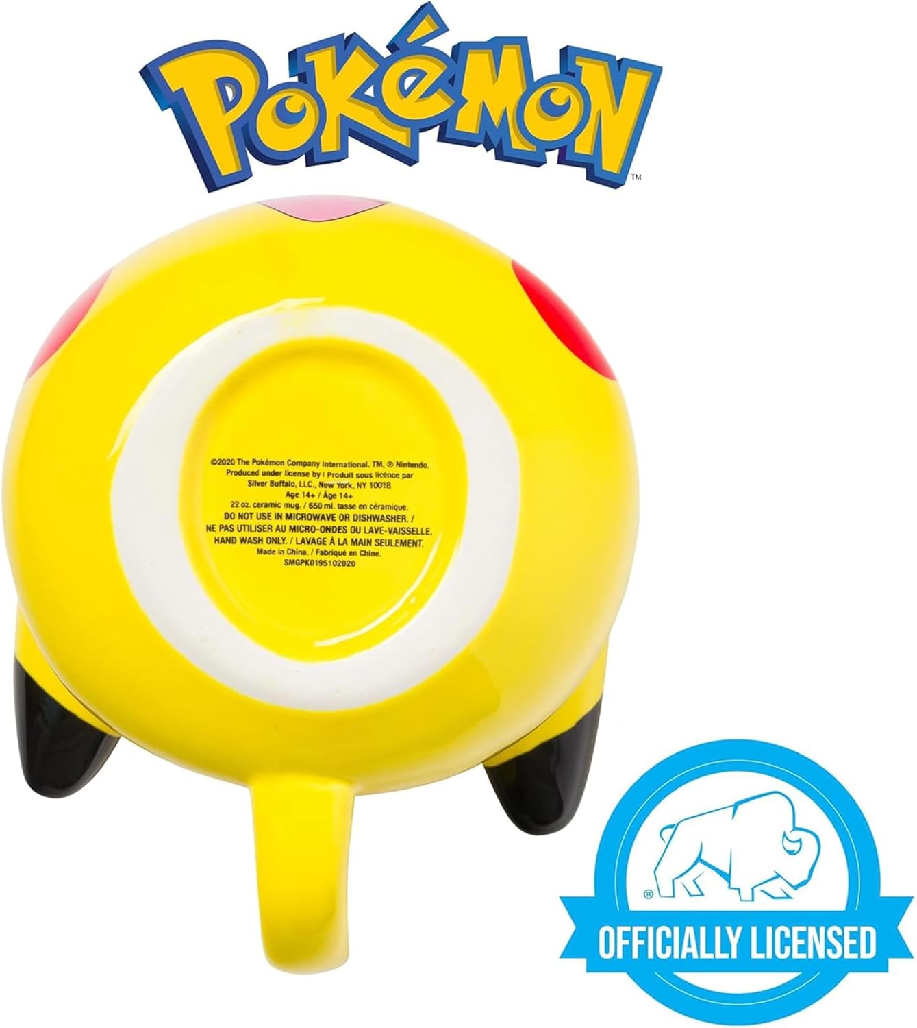Silver Buffalo Pokemon Pikachu 3D Sculpted Ceramic Mug, 20 Ounces