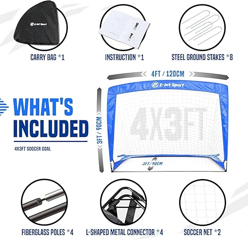 Miniatura 8 de Red de fútbol para porterías de fútbol, porterías de fútbol emergentes para niños para práctica y entrenamiento en el patio trasero, portátil