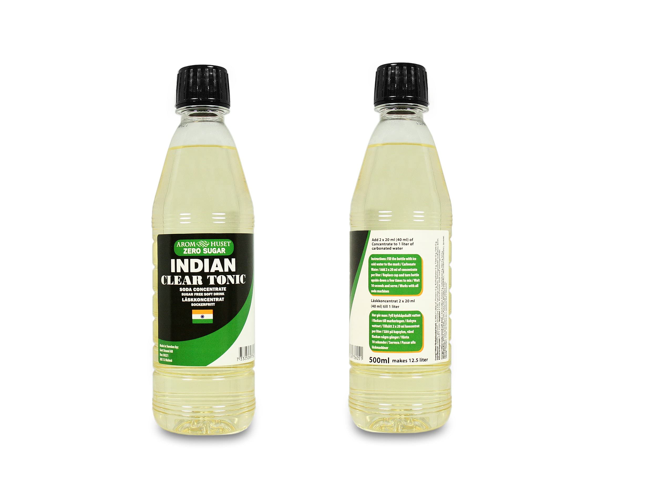 Zero Sugar Indian Tonic Soda Syrup Concentrate with Quinine 500 ml Make 12.5 Liters of Sugar