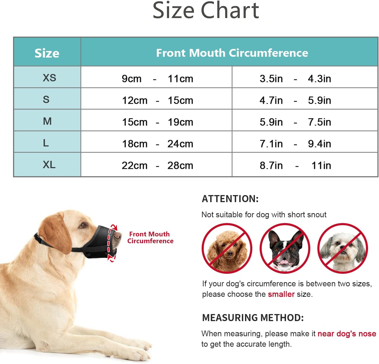 IREENUO Dog Muzzle to Prevent Biting Barking and Chewing with Adjustable Loop Breathable Mesh Soft Fabric