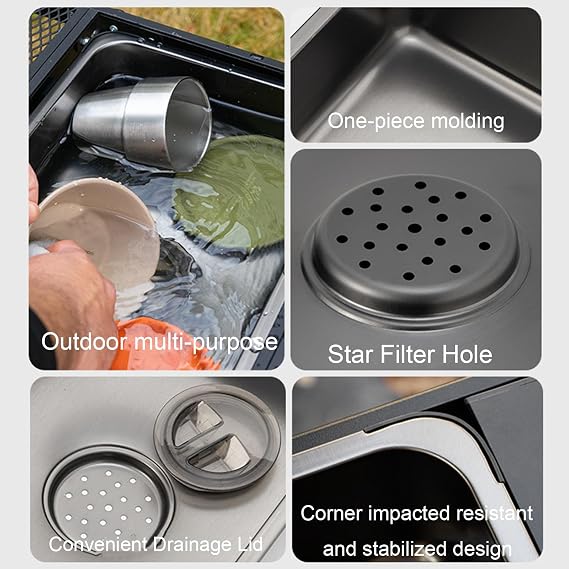 Outdoor Sink Portable Large Capacity Dish Tub Basin Dishpan Washing Up Bowl