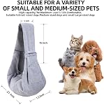 Dog Sling Carrier - Reversible Puppy Carrier Bag with Storage Pocket, Hand Free Dog Sling Carrier for Carrying Small Dogs and Cats,Travel Safety Harness, Dog and Cat Harness (Grey)