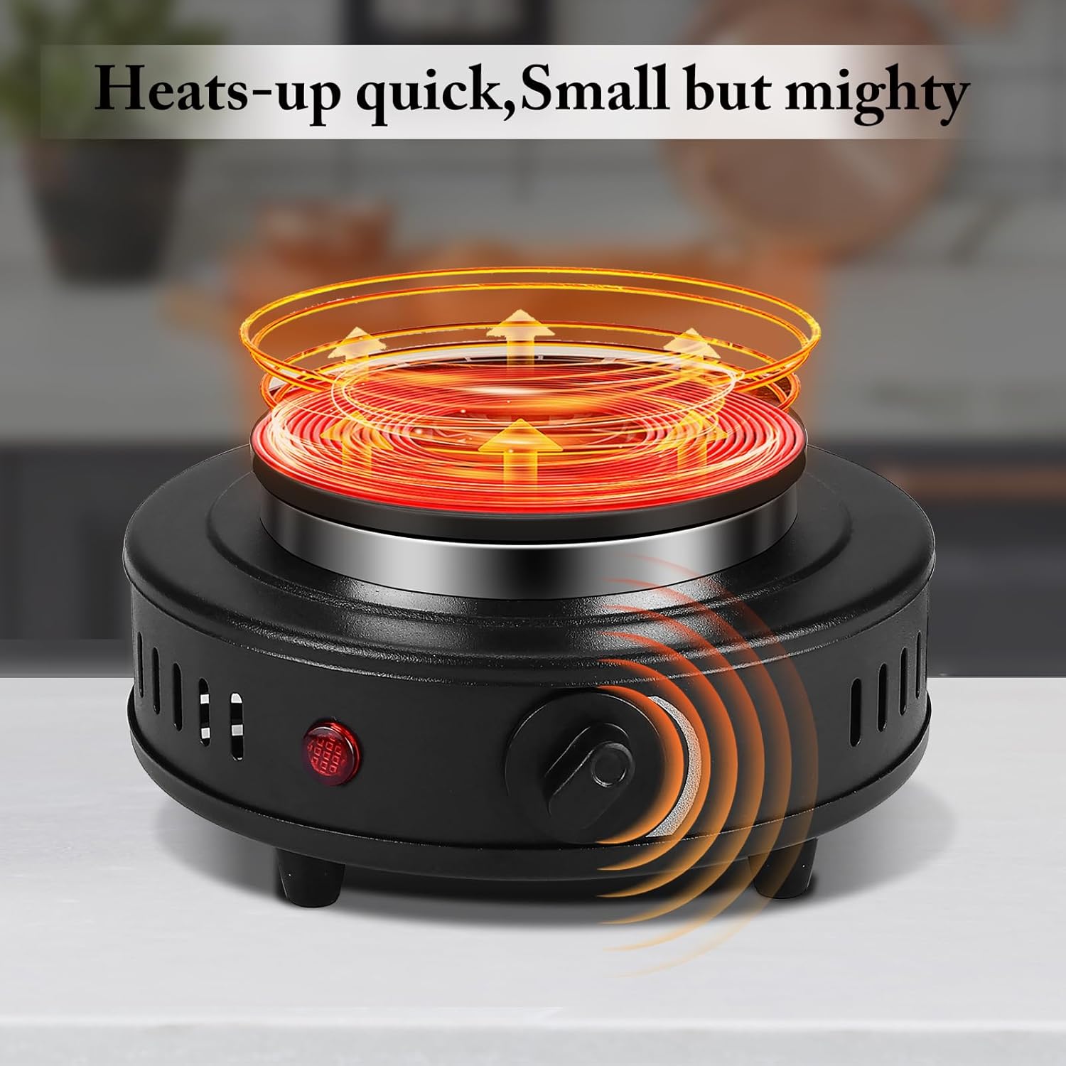 Artilife 500W Mini Hot Plate, Small Electric Stove for Moka Pot, Ideal for Home, Office, Hotel, Camping, RV and Compact Spaces