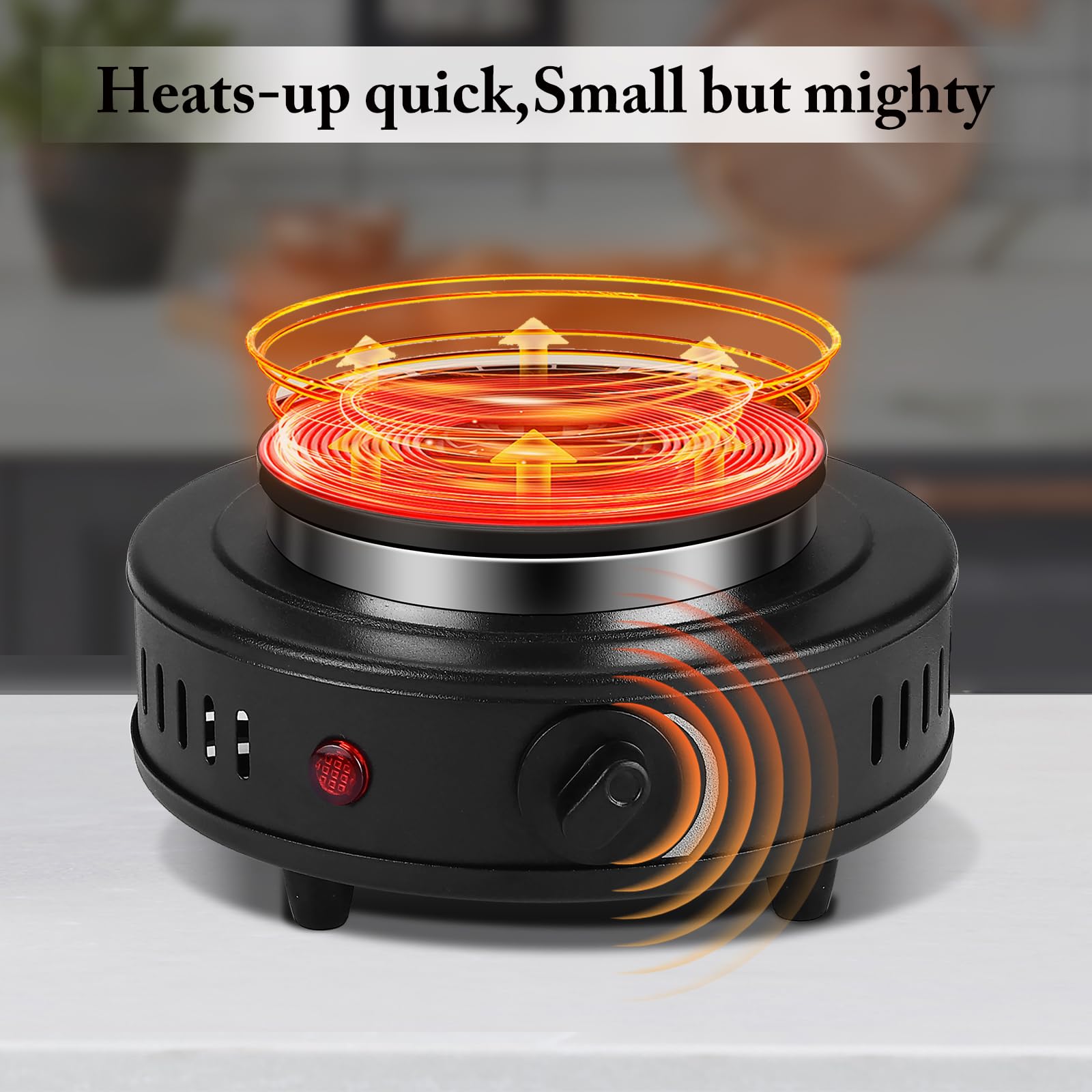 Artilife - Mini placa eléctrica de hierro fundido, placa caliente pequeña perfecta para olla de moca (500 W)
