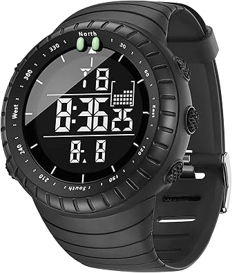 Military Sports Watch for Men, Outdoor Mountaineering Multi Function Water Resistant Army Tactical Chronograph with Large Dial and LED Display