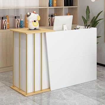 Reception Desk Counter Standing Drawer Receptionist Checkout Office Table Modern Podium Salon Room Hotel Small Bar Beauty Salon Clothing Store Cashier Front Desk Checkout Counter