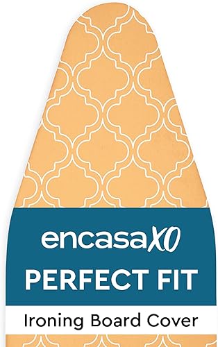 Miniatura 14 de Encasa XO Funda y almohadilla para tabla de planchar de 49 x 18 pulgadas, acolchado de fieltro de 0.118 in de grosor, ajuste y bloqueo de cordón,