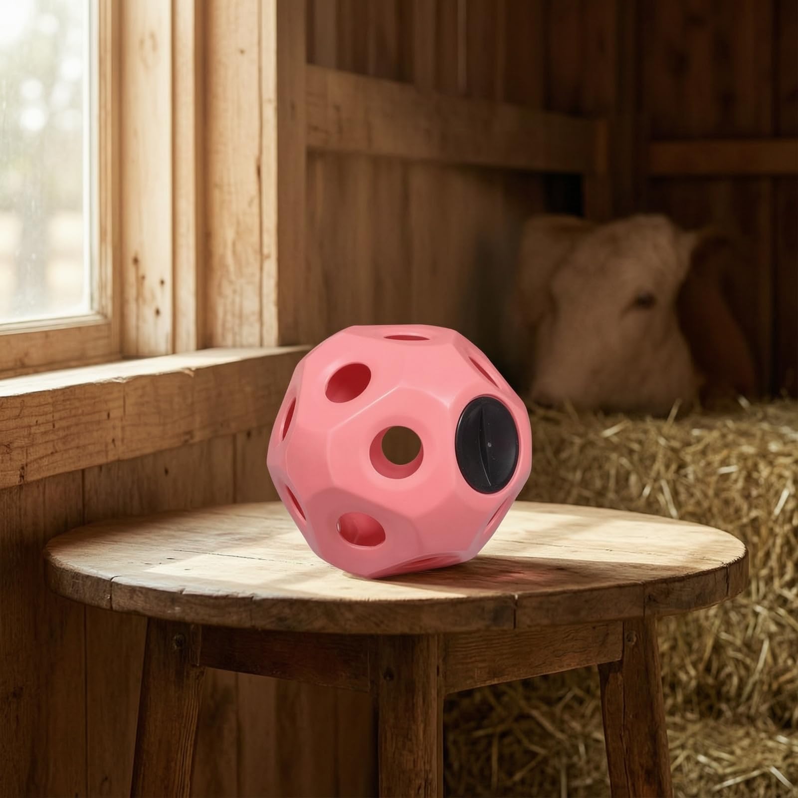Amagogo Livestock Forage Ball Heuball Futterball Heuspender Futterspender aus Robustem Polyethylen mit Gleichmäßig Verteilten Öffnungen zur Langsamen, Array, Grün