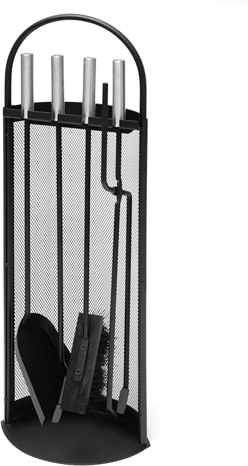 SOMINECO 5 Li Lüx Ithal Tel Standlı Şömine-Soba Maşa Takımı Aksesuar Set 047