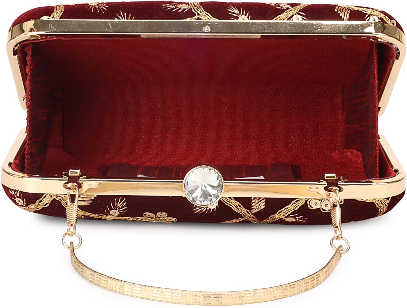 LONGING TO BUY Hand Crafted Designer Box Clutch - Zari Embroidery For Women