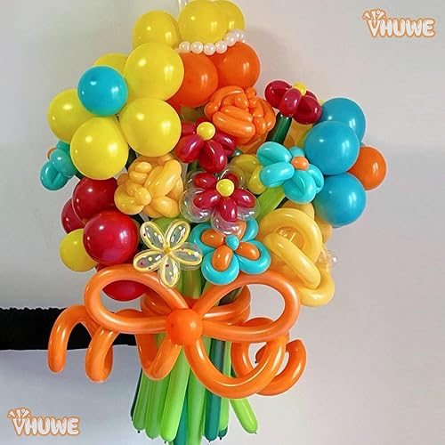 Miniatura 16 de 260 globos de color amarillo limón, paquete de 100 globos largos gruesos para arco, animales, payasos, niños, cumpleaños, fiestas, baby showers
