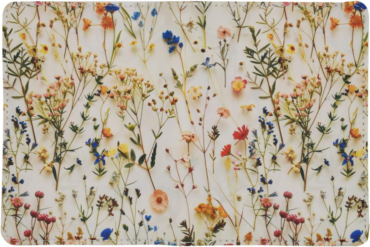 mrs Passport Wallets Travel Holder Set, Travel Luggage Tags Passport Cover - cute Wild flowers pattern for women Gift - Image 2