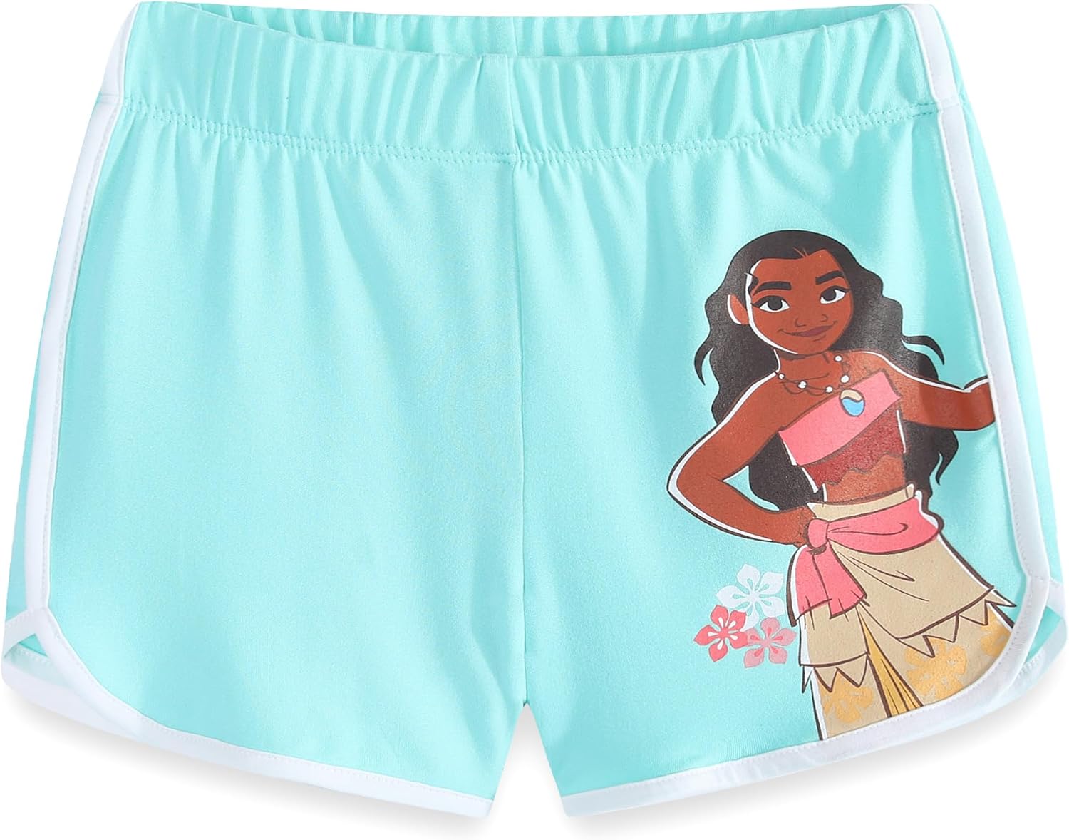 Disney Minnie Mouse Moana Little Mermaid Girls 5 Piece Set with 2 Tops, Leggings, Shorts & Scrunchie for Toddlers & Big Kids