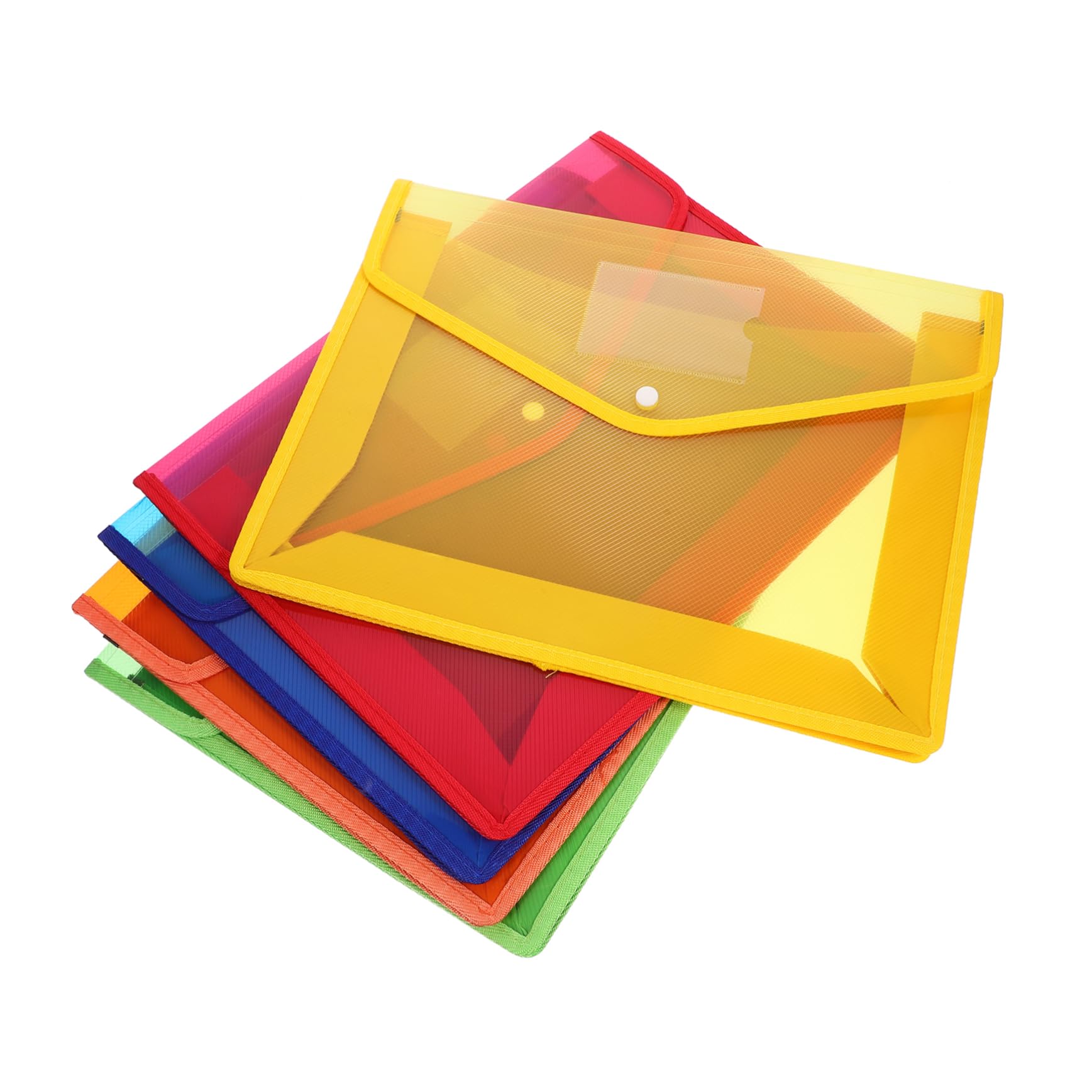 Confezione Da 5 Cartelle Portadocumenti A4 Di Plastic Envelopes Con Bottone A Pressione Per Organizzare in Modo Sicuro I Documenti