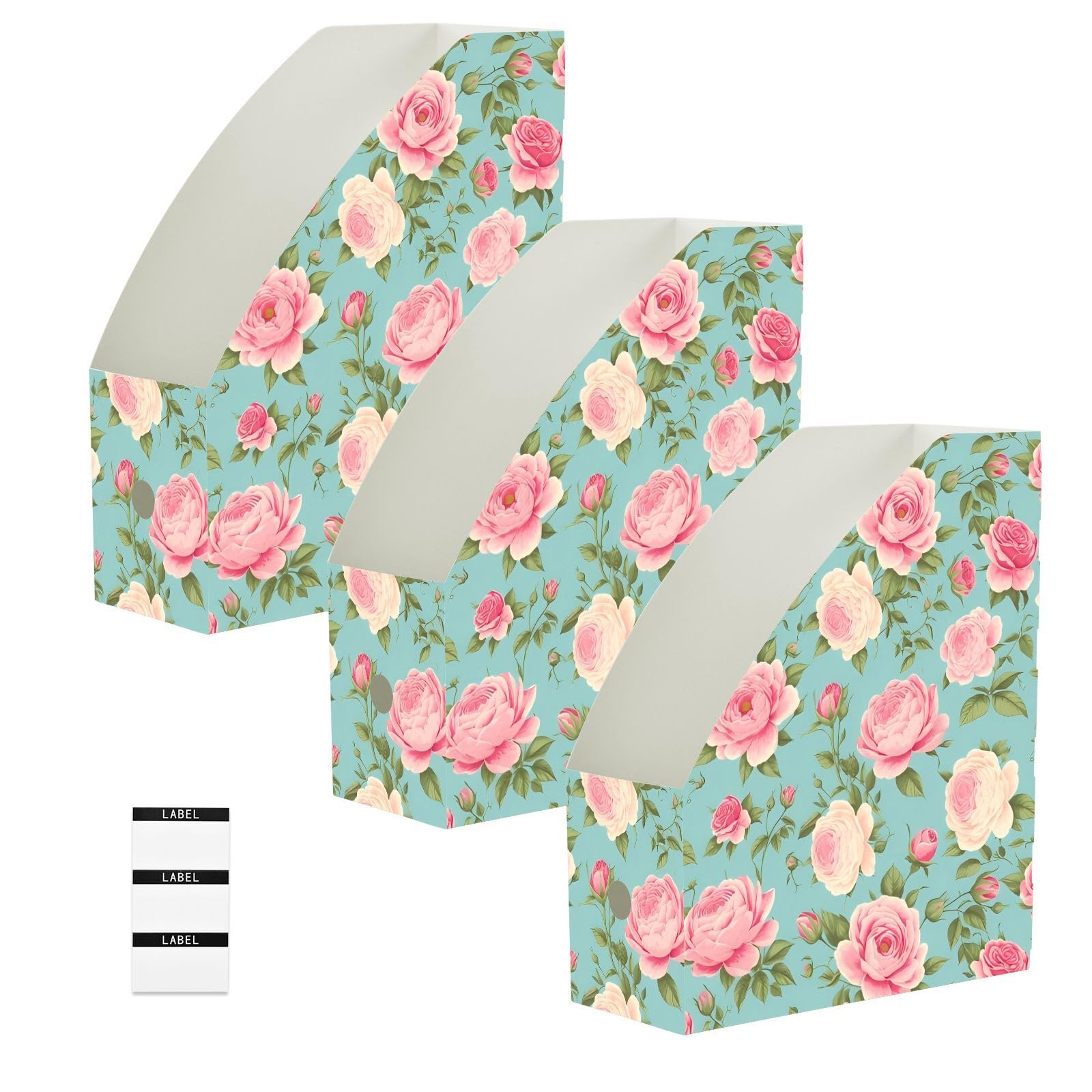 Boîte de rangement magazine haut de gamme pliante aux motifs floraux