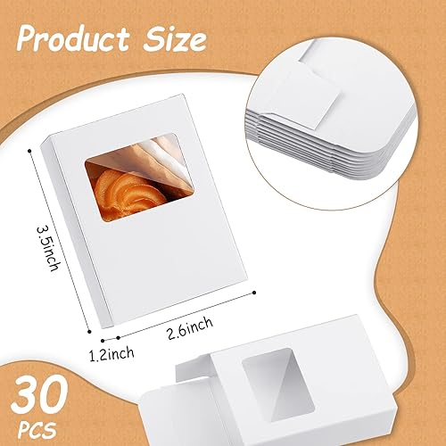 Miniatura 2 de Spakon 30 cajas de jabón para embalaje de jabón casero, mini caja de papel kraft con ventana de 3.5 x 2.6 x 1.2 pulgadas, caja de regalo rectangular