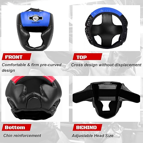 Miniatura 4 de Protector de cabeza Sparring con guantes, casco de seguridad de boxeo para artes marciales mixtas, kickboxing, muay thai y boxeo, adultos y niños