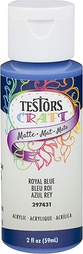 Testor 297431A - Pintura acrílica mate para manualidades, 2 onzas, color azul rey