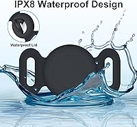 Vista 25 de Waterproof Collar Holder Compatible with Airtag (2 Pack), Protective Anti-Lost Case for GPS Tracker, Silicone Collar Holder for Pets (Pink/Purple)