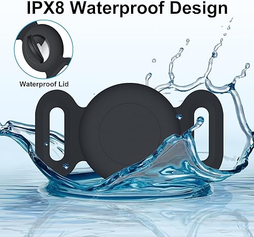 Miniatura 25 de Waterproof Collar Holder Compatible with Airtag (2 Pack), Protective Anti-Lost Case for GPS Tracker, Silicone Collar Holder for Pets (Pink/Purple)