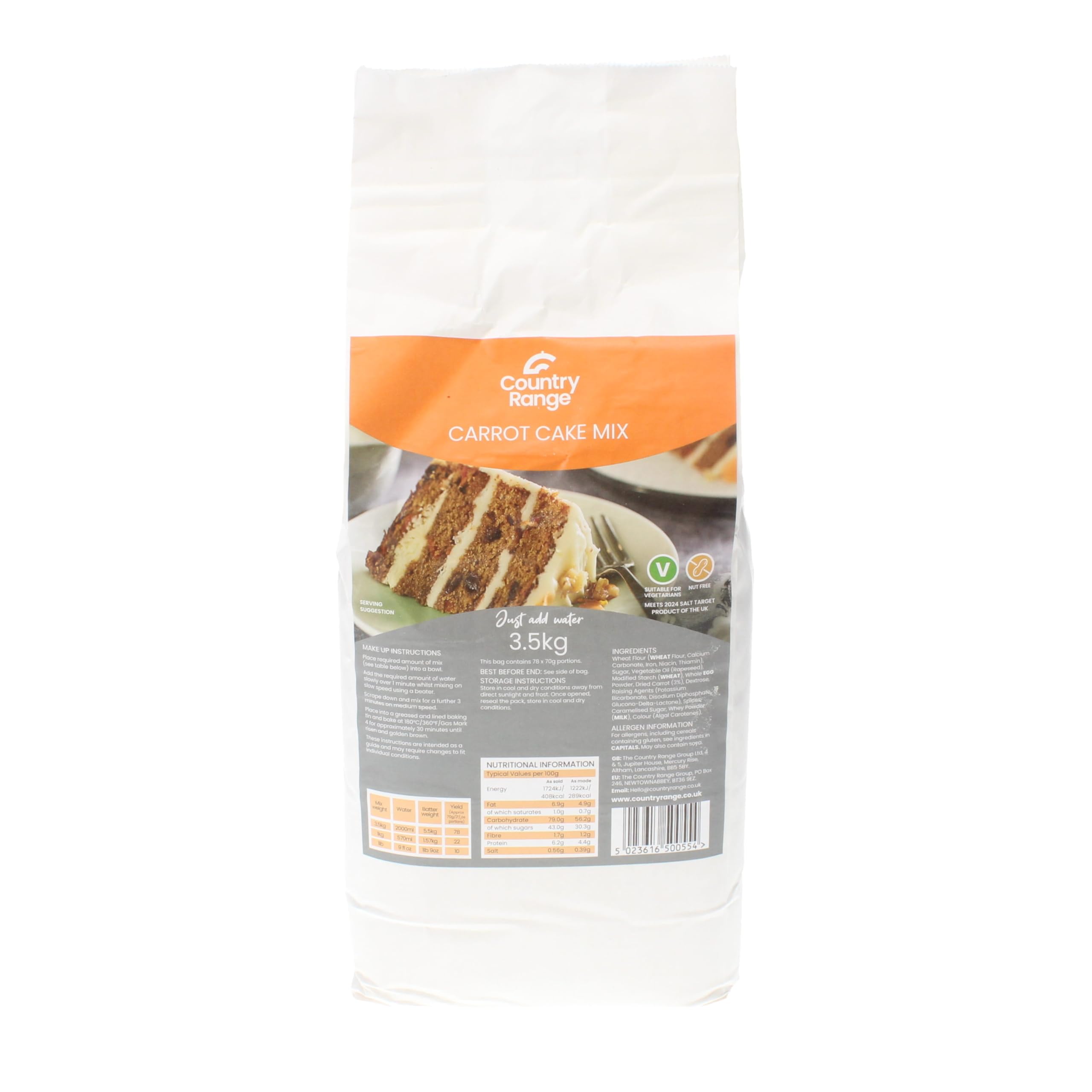 Country Range Carrot Cake Mix 3.5kg