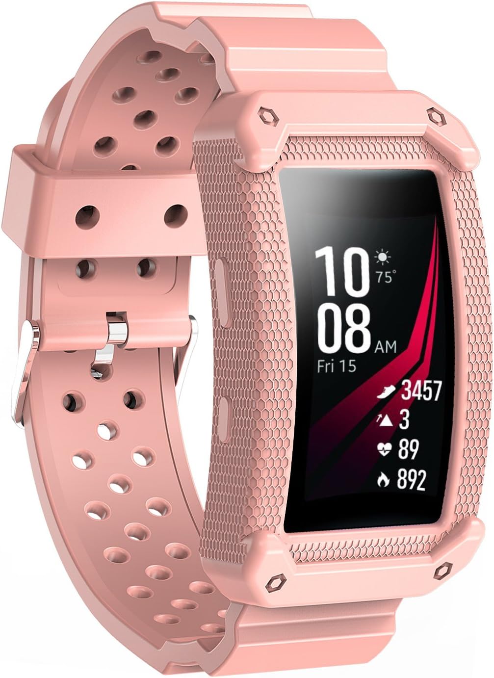 JIELIELE For Gear Fit 2 Wrist Straps, Rugged Protective Silicone Frame Case Band, Resilient Anti Impact Replacement Wristband for Samsung Gear Fit 2/Fit2 Pro