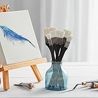 Vista 8 de EORTA Juego de pinceles de pintura artística de punta plana de tamaños variados de nylon