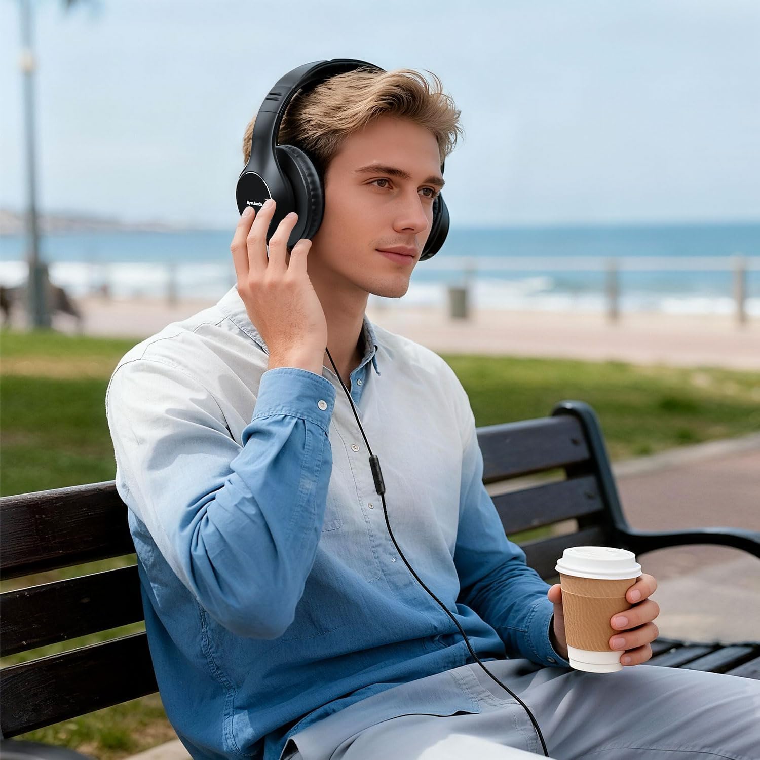 USB C Wired Over-Ear Headphones, Corded Stereo Headsets with Microphone, Volume Control, Comfortable Fit Foldable Headphone for iPhone 15/16/17, Samsung, Laptop, Tablets, Travel(Black) - Image 7