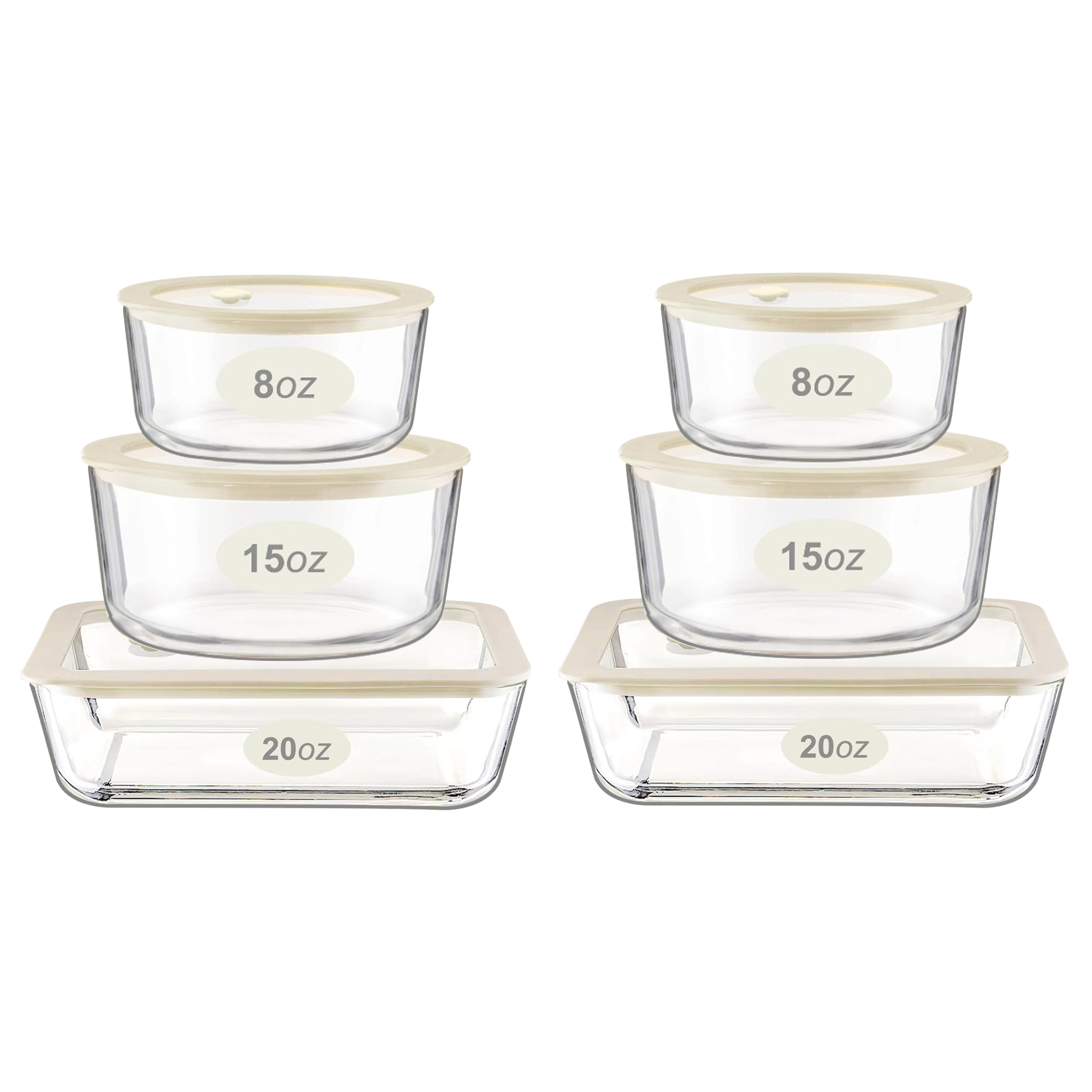 Urban Green Glass Food Container Set with Glass Lid