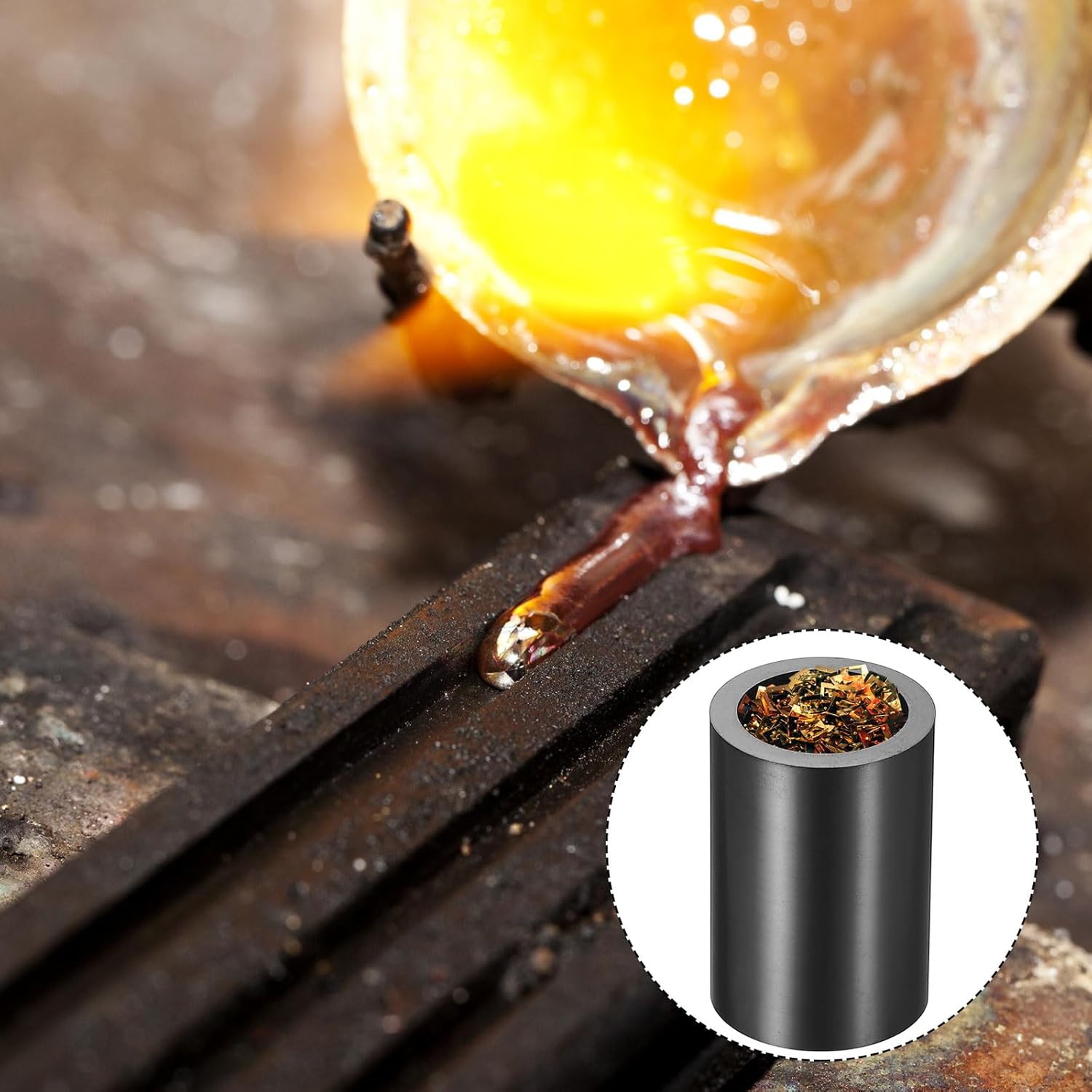 PATIKIL Clay Graphite Crucibles Black Cup 1.6" x 1.6" for Melting Casting Metal Gold Silver Copper Brass Alloy Beading Jewelry, 1 Pcs