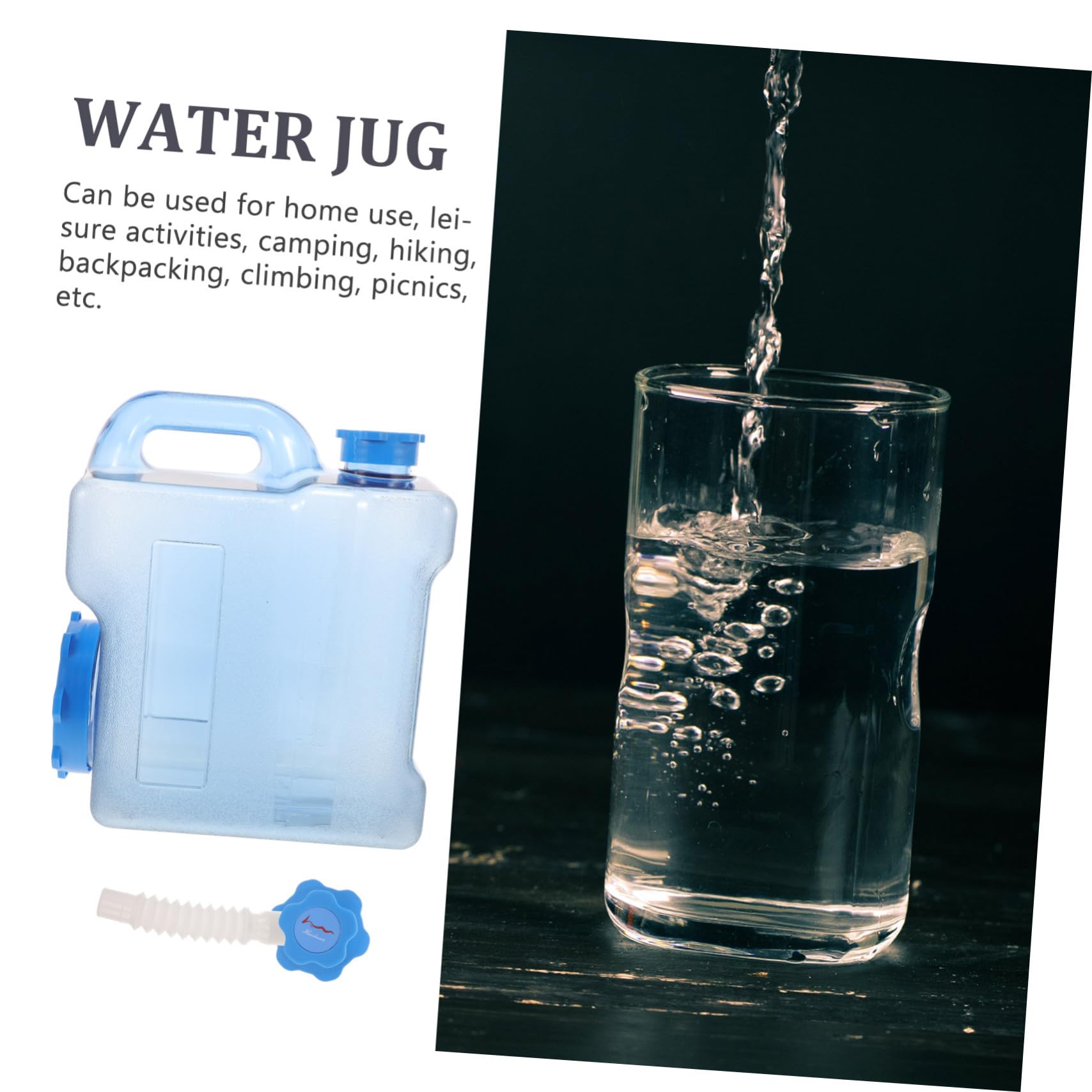 Tanica Acqua con Rubinetto Portatile per Campeggio Contenitore Resistente con Manico Ergonomico per Escursionismo e attività Outdoor