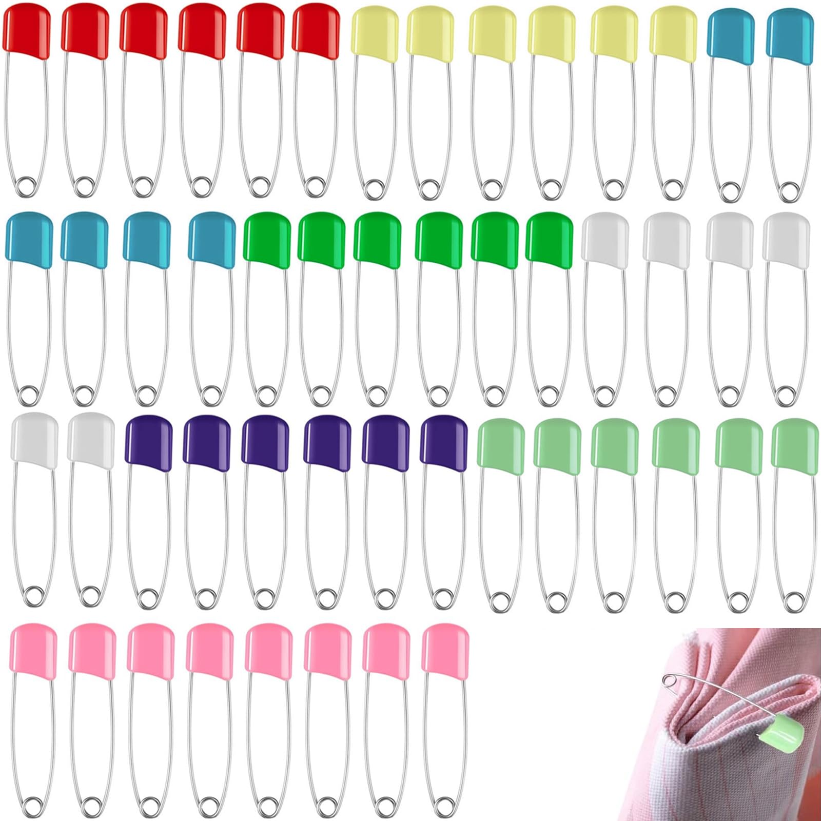 Épingles de sûreté en Acier Inoxydable 40 mm, Fermeture sécurisée pour vêtements, Couches et projets créatifs, Usage Polyvalent et Pratique au Quotidien
