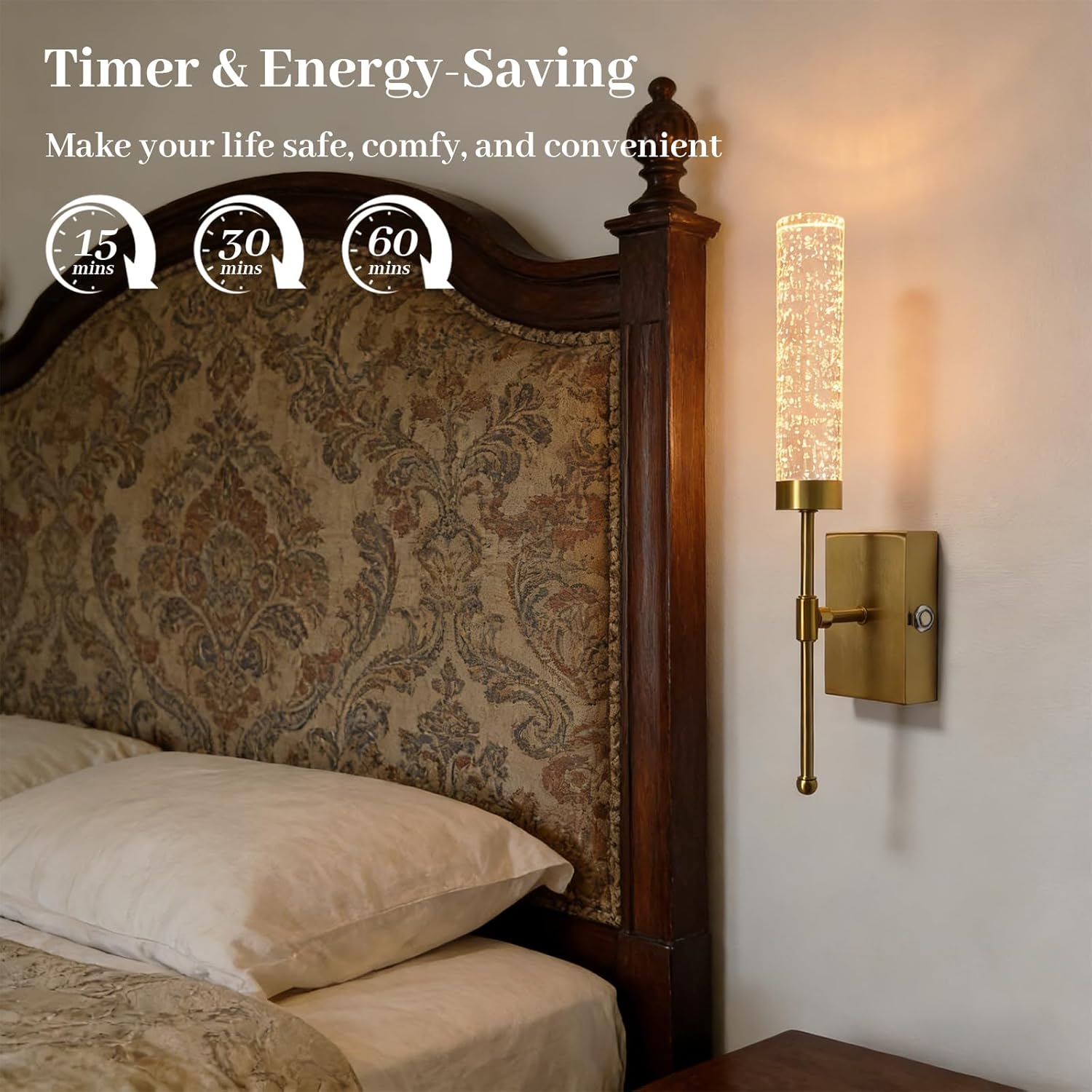 Gold Battery Operated Wall Sconce Set of 2, Wireless Wall Sconces with Remote Control, Rechargeable Dimmable Wall Light for Bedroom Bathroom Hallway Living Room Entryway Stairwell,3 Colors