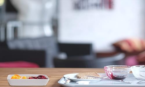 Miniatura 4 de Farmhouse Decor - Juego de 6 platos de porcelana para salsas, juego de 6 elegantes platos de salchicha de soja blanca (plato rectangular mini para