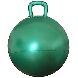 AppleRound Hippity Hoppity Hopball with Ball Pump, 18in/45cm Diameter for Age 3-7, Kangaroo Bouncer, Space Hopper Ball with Handle for Children, Printed Design (Frog)