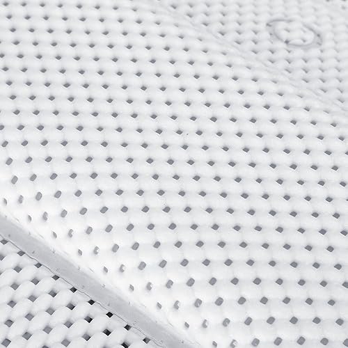 Miniatura 9 de Ymiko Tapete de baño de cuerpo completo, antideslizante, de lujo, suave, transpirable, acolchado, color blanco, rectangular