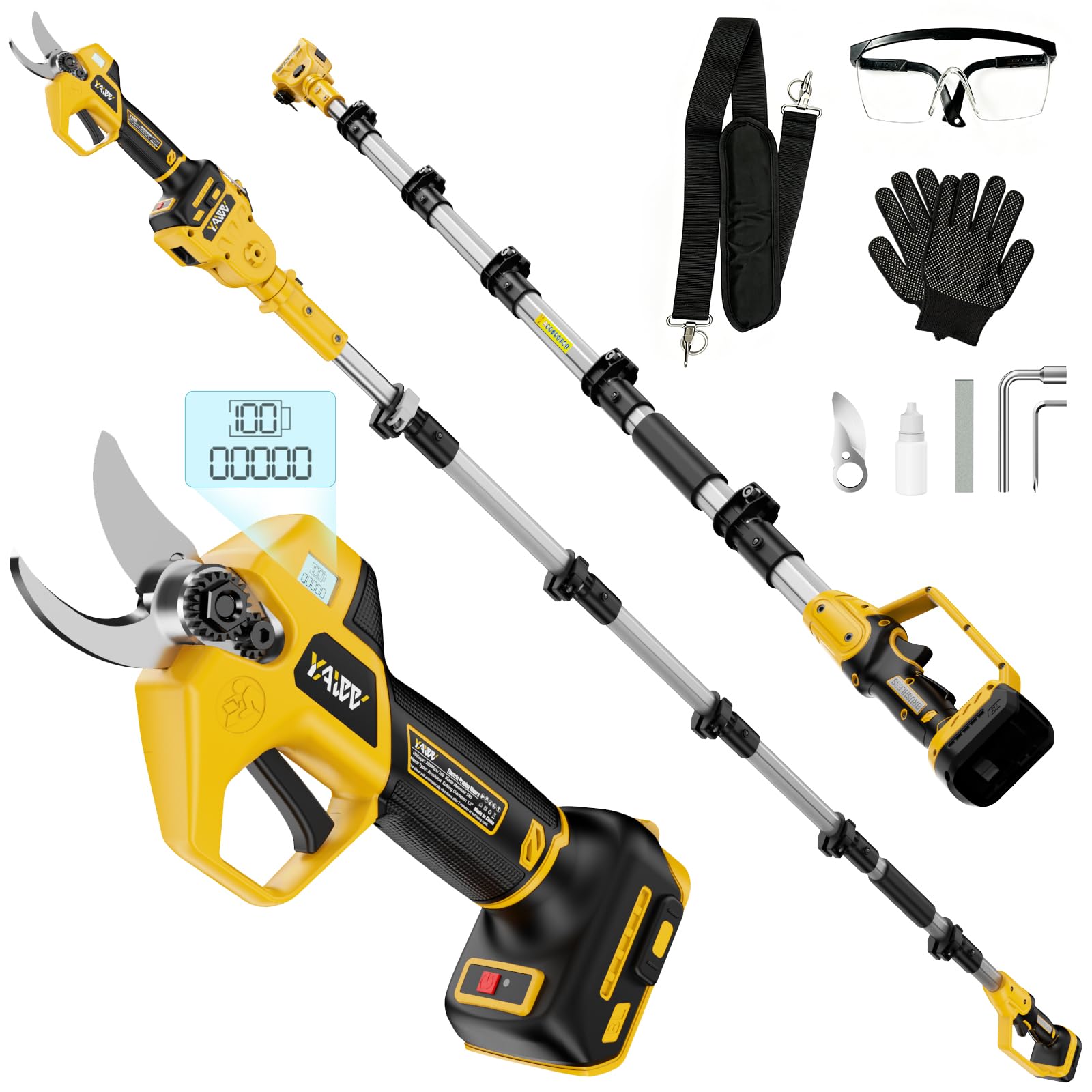 Photo 1 of YAWV 2-in-1 Electric Pruning Shears Set with 6.9FT Extension Pole