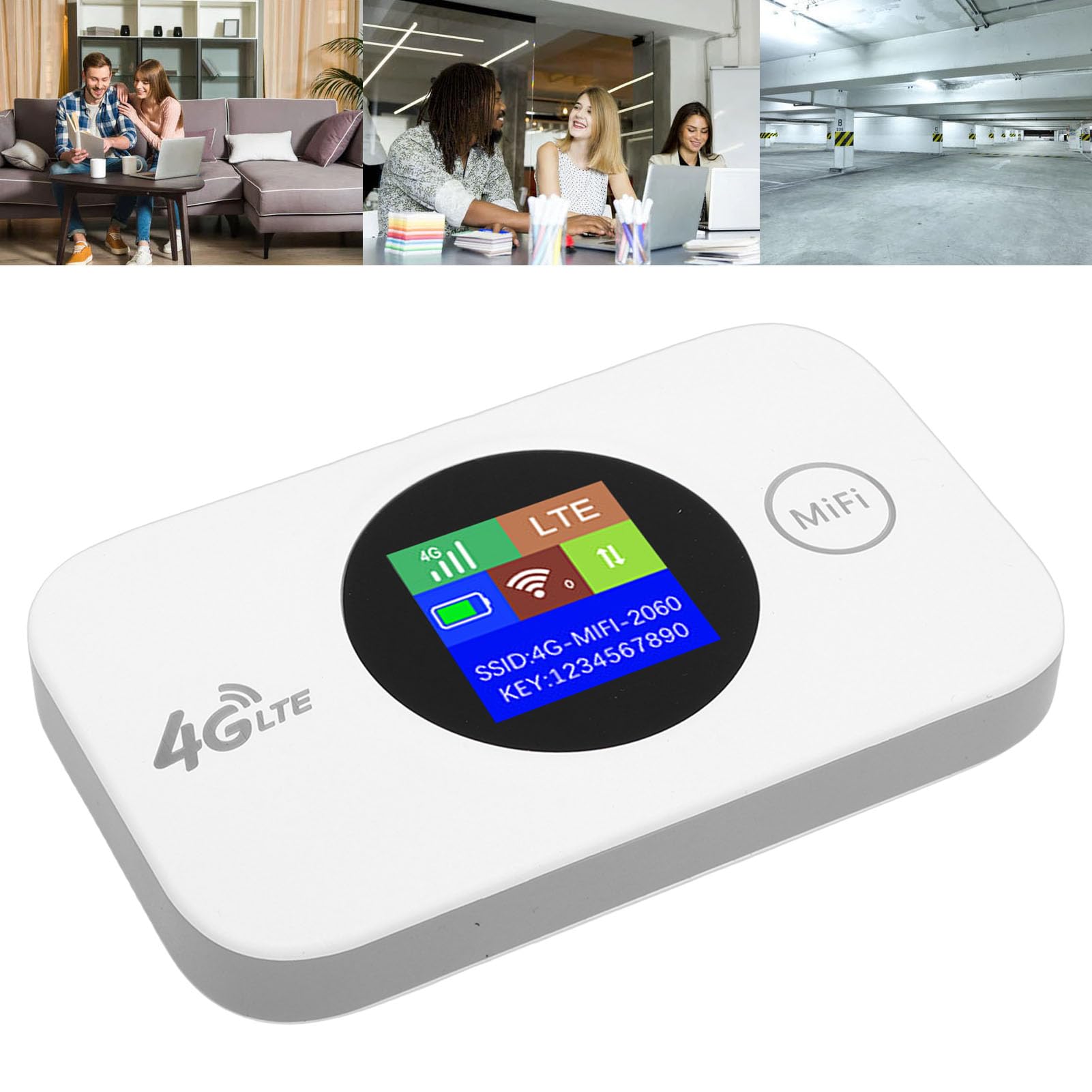 Router WiFi portatile 4G LTE con slot per scheda SIM, hotspot mobile 300Mbps Router wireless tascabile 2.4G per viaggi su strada lavoro all'aperto, bande B1 B3 B5 B7 B8