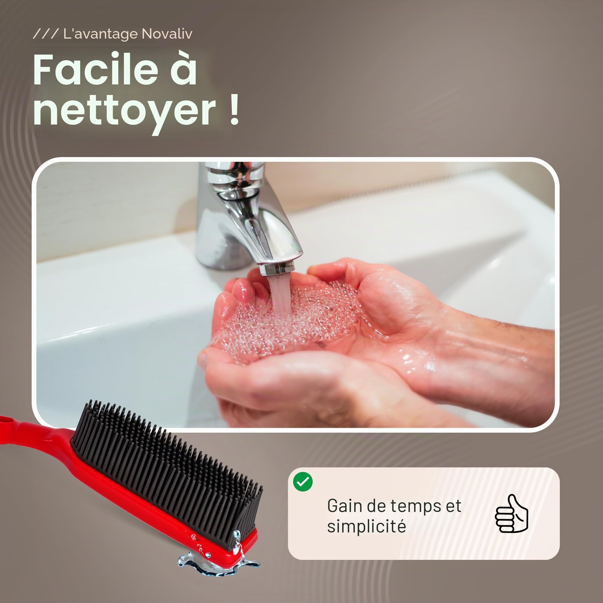 Novaliv Balai en Caoutchouc avec Manche à Piquer et Balayette - Set de Coiffeur - Épilateur pour Chien - Broom - Parquet - Pour l'Intérieur - Extracteur de Tapis