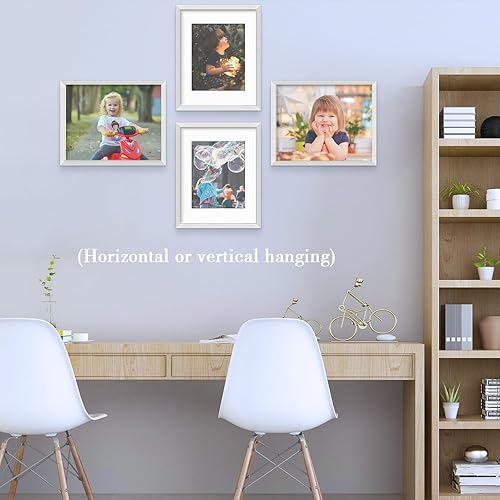 Miniatura 4 de Frametory, Portarretratos de 11 x 14 pulgadas, hecho para exhibir fotos de 8 x 10 pulgadas con paspartú o de 11 x 14 pulgadas sin paspartú, molduras