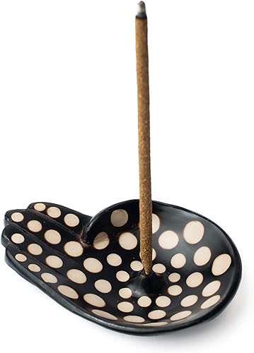 Miniatura 8 de Luna Sundara Exquisito soporte de incienso hecho a mano: ideal para varillas de incienso y quemadores hechos a mano en chulucanas, Perú por Rojo