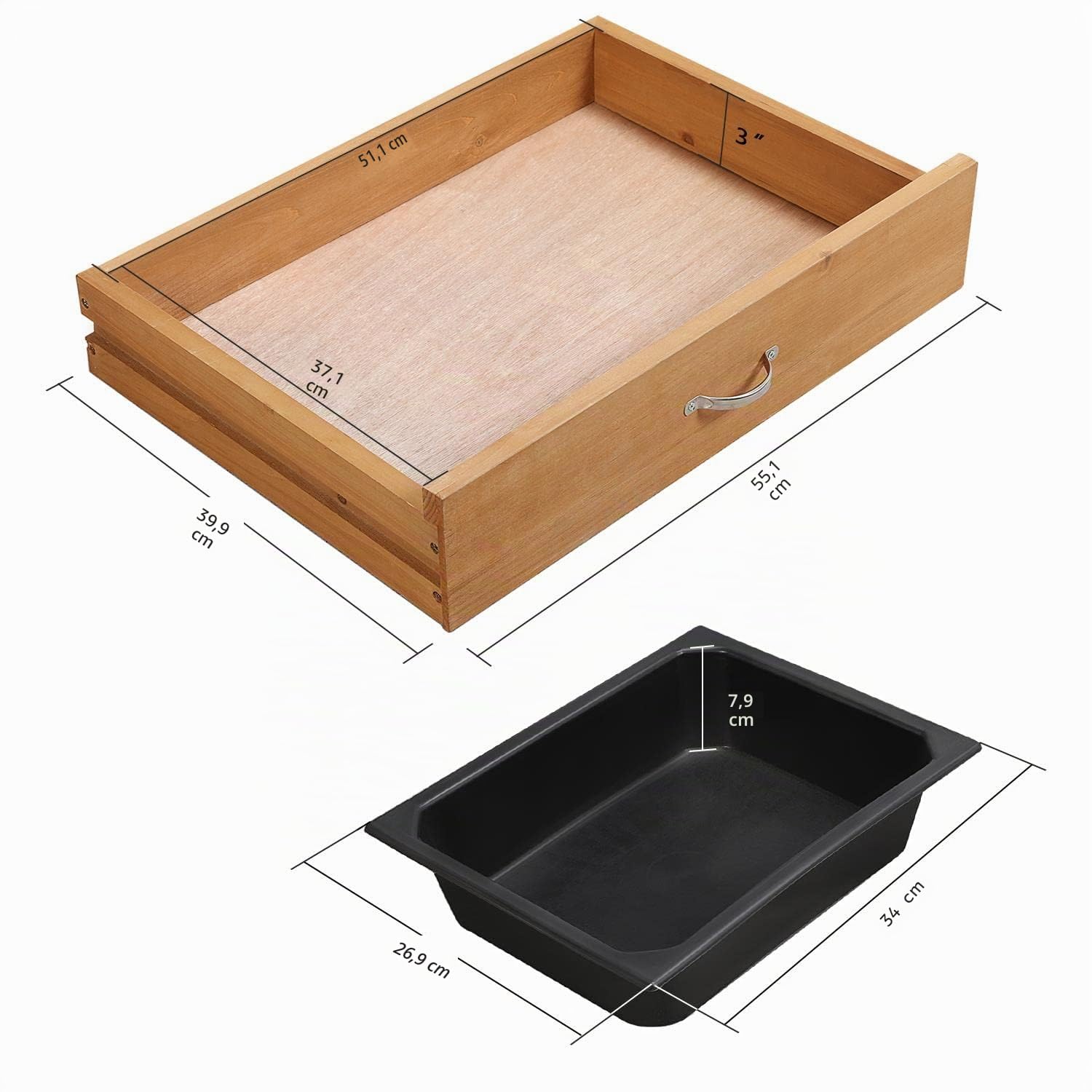 Yaheetech Tavolo Lavoro da Giardino per Piante in Legno con Lavandino Rimovibile Cassetto Spazioso Ganci Armadietto 114,8 x 45 x 121 cm Marrone