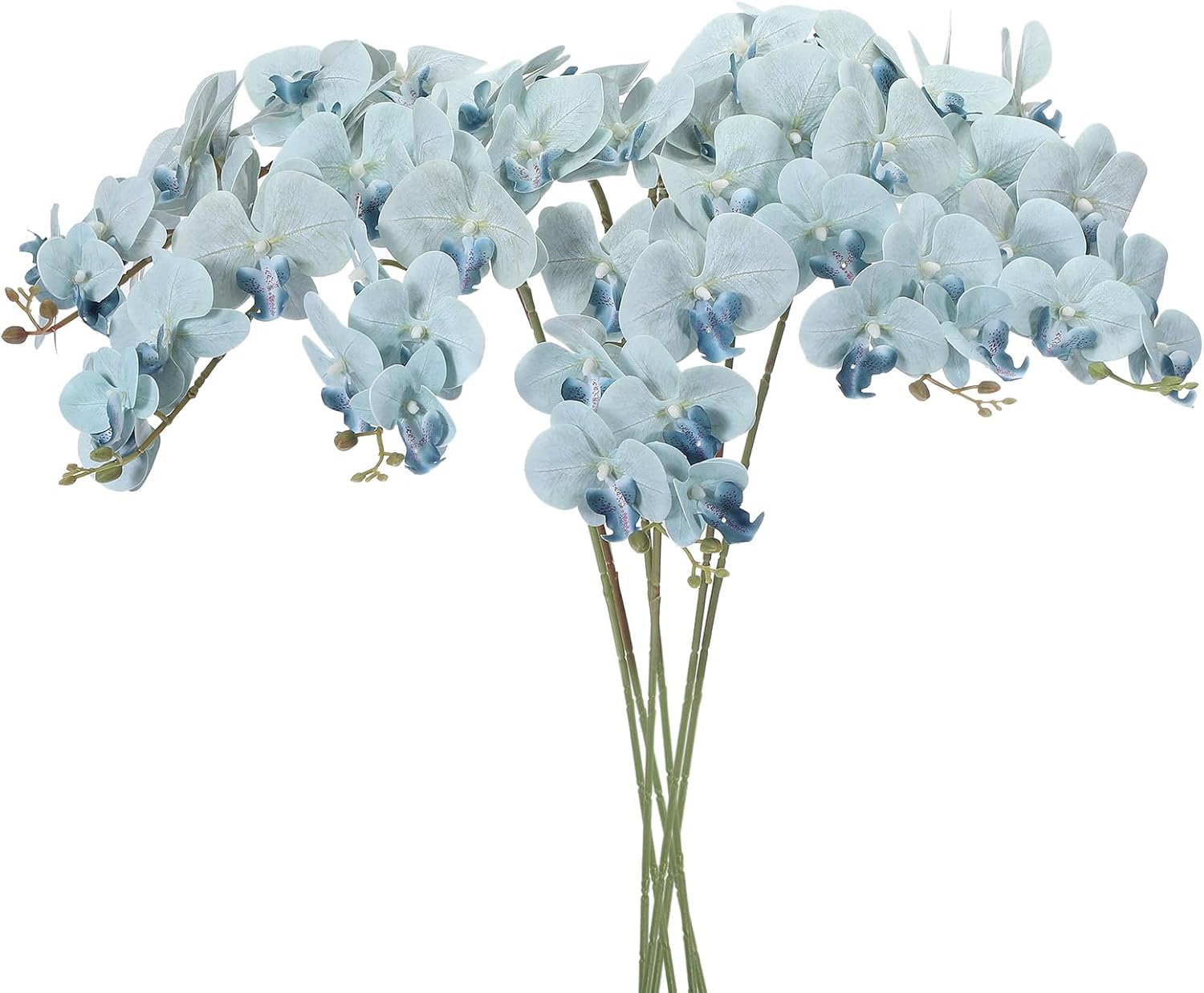 PATIKIL Artificial Orchid Stems 41", 6 Pack 9 Heads Faux Phalaenopsis Flowers Real Touch Fake Orchid Flower Branch for Vase Home Wedding Decoration, Dark Pink