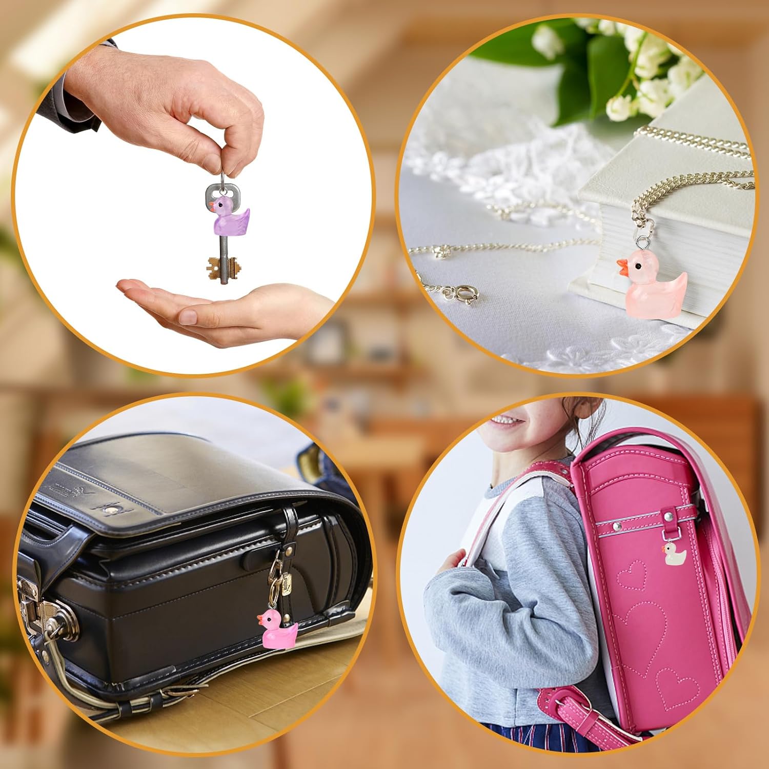 48Pcs Luminous Duck Charms Glow in The Dark Beads Mini Resin Duck Shape Pendant Animal UV Bead Solar Bead DIY Accessories for Jewelry Making Necklaces Bracelets Earrings Arts Supplies Crafts - Image 6