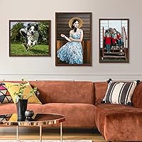 Vista 17 de Dark Brown 12x18 Frame Set of 3 - Rustic Woodgrain 12 x 18 Poster Frame with Plexiglass for Wall Gallery Display, 12x18 Picture Frame for Puzzles