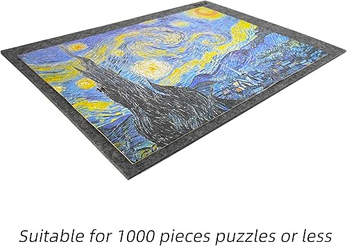 Miniatura 7 de TELY Tapete de fieltro plegable para hasta 1000 piezas de rompecabezas, plegable para un fácil almacenamiento, almohadilla de rompecabezas portátil