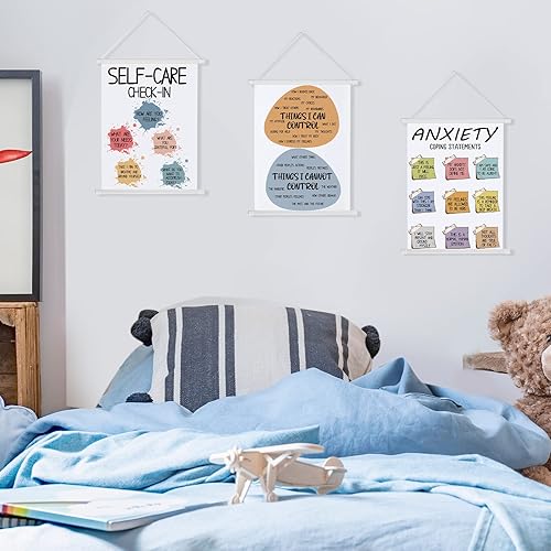 Miniatura 5 de 3 carteles de salud mental, cosas que puedo controlar, terapia, decoración de oficina, pósteres de esquina calmantes, psicología, sentimientos